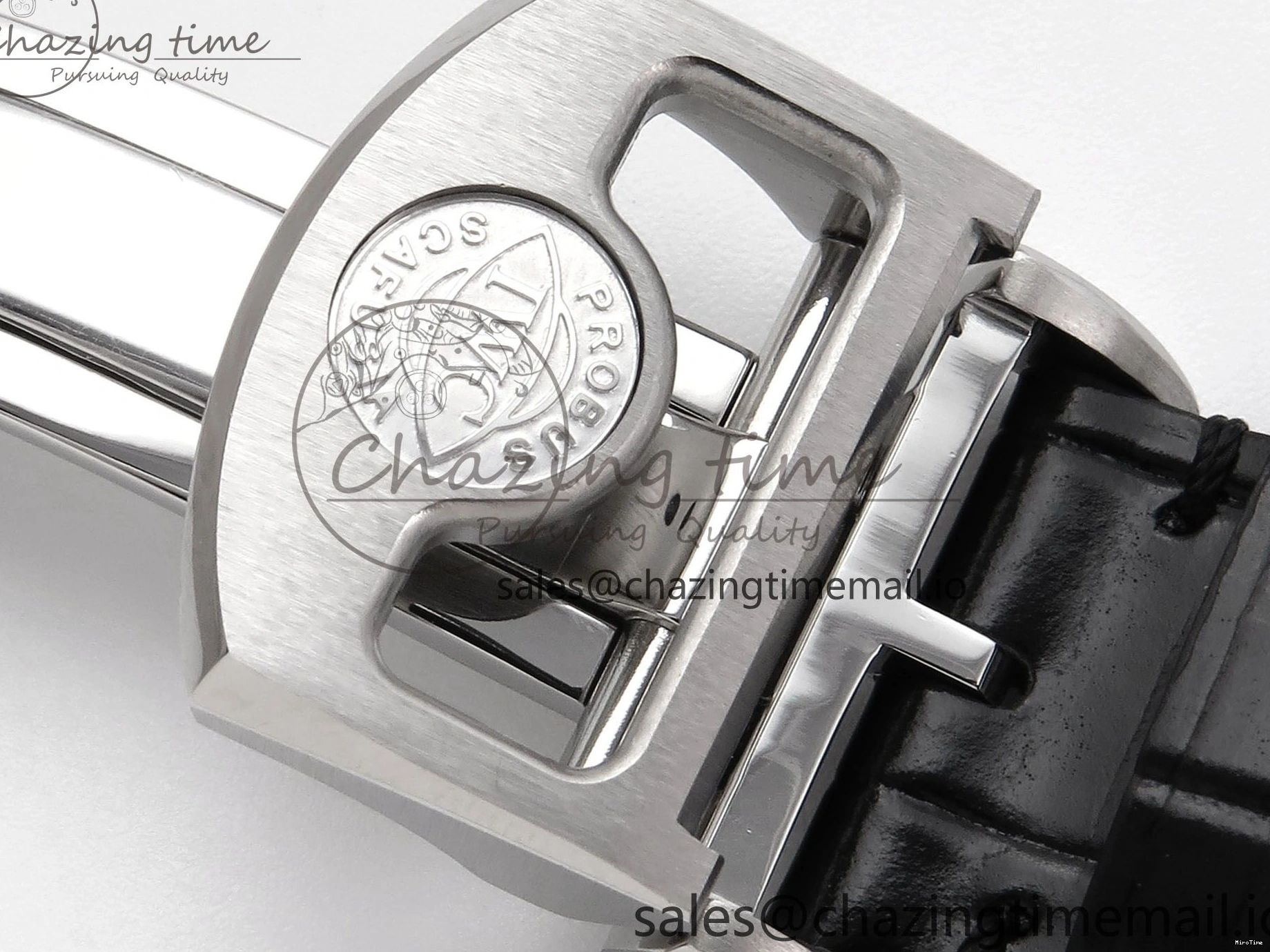 MIROTIME 0302 OnTrend Portugieser Automatic 42mm SS APSF 1:1 Best Edition White RG Dial on Black Leather Strap A 7010